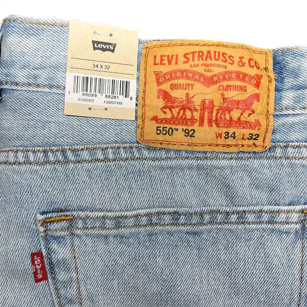 Levi's 550™ '92 Relaxed Taper Fit Men's Jeans - Light Wash 34Wx32L NWT - Picture 9 of 12